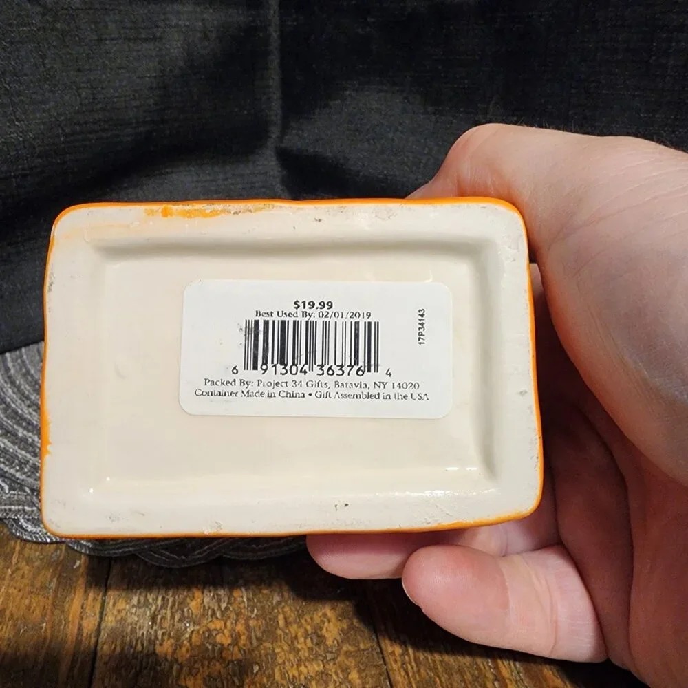 Ceramic Jack-o-Lantern with Smiling Face